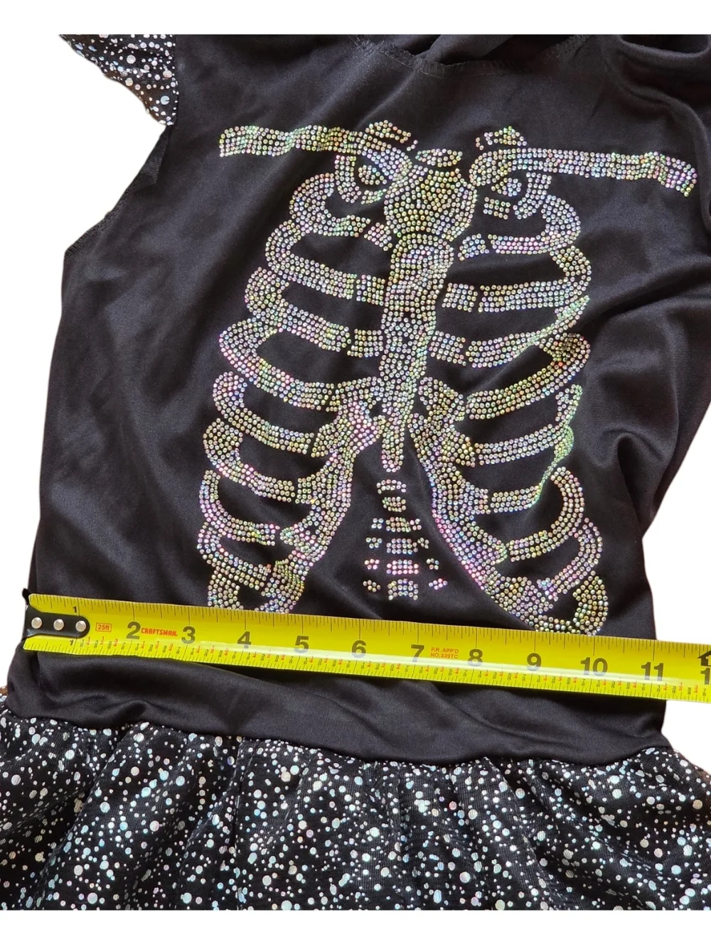 Spirit Halloween Tutu Skeleton Sparkly Costume Girls M (8-10) - Picture 12 of 12